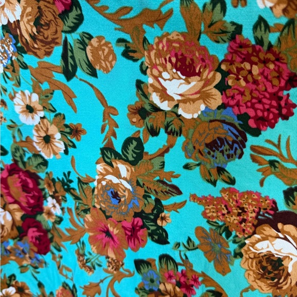 Lindy Bop Ophelia Vintage 50s Turquoise Floral Garden Party Picnic Dress, 4X (1X - Picture 9 of 13